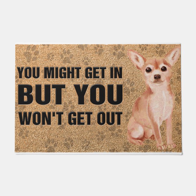 Paillasson Funny Chihuahua Dit mat, maman de chien (Devant)