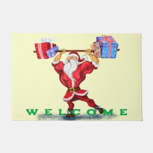 Paillasson Funny Christmas Doormat Père Noël avec cadeau