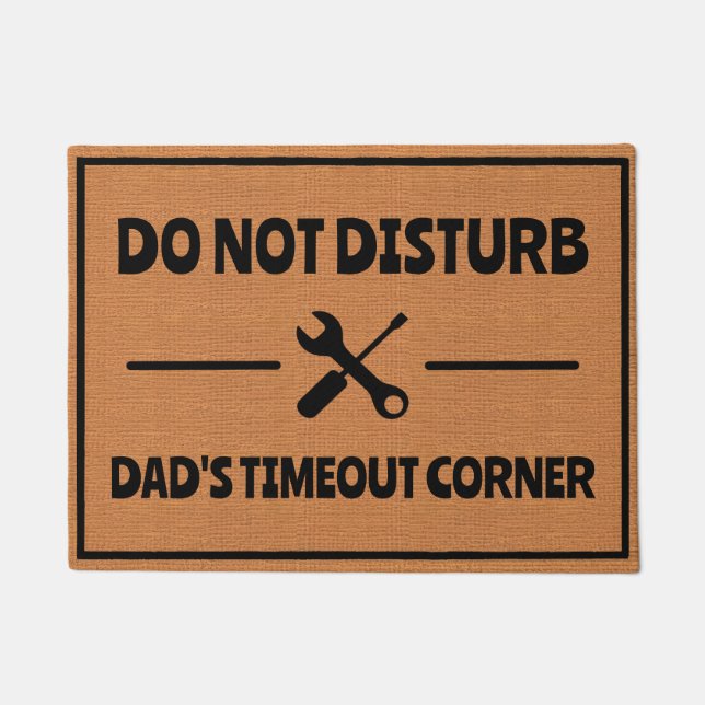 Paillasson Funny Dad Man Cave Garage Humor Rustic Minimalist (Devant)