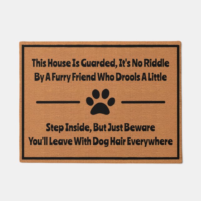 Paillasson Funny Dog Humor Silly Quirky Minimalist Rustic (Devant)