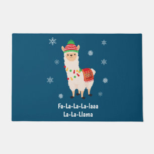 Paillasson Funny Festive Llama Pun mat de Noël