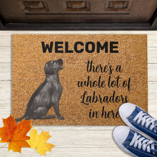 Paillasson Funny Labrador Retriever Chien Black Lab Bienvenue