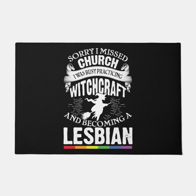 Paillasson Funny Lesbian Witch Pride Feminist (Devant)