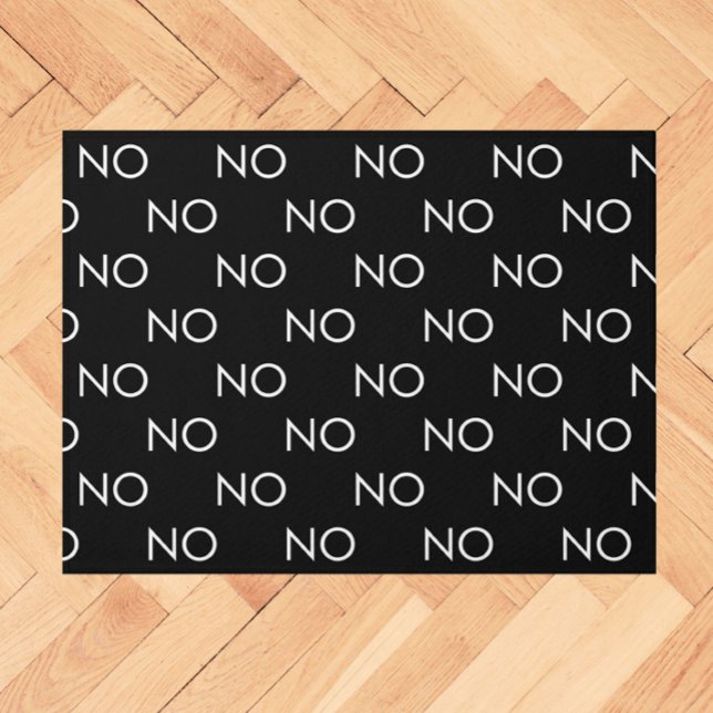 Paillasson Funny NO Black White Introvert Minimal (Cheeky humor for your home or workspace!)