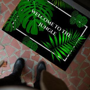 Paillasson Funny SM "Bienvenue dans la jungle" Feuilles tropi