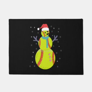 Paillasson Funny Softball Snowman Noël Nouvel An Cadeau