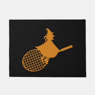Paillasson Funny Tennis d'Halloween - Sorcière sur Tennis