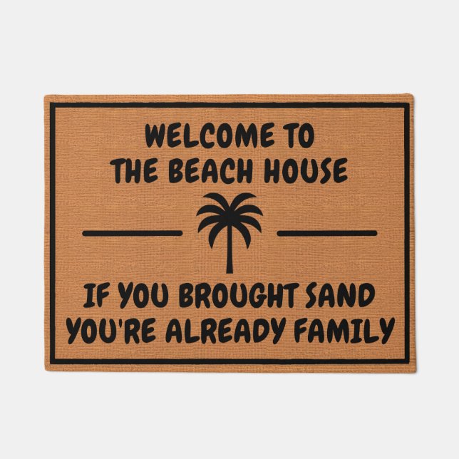 Paillasson Funny Tropical Humor Beach House Rustic Minimalist (Devant)