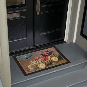 Paillasson Funny Vintage Halloween sorcière en Watermelon Car