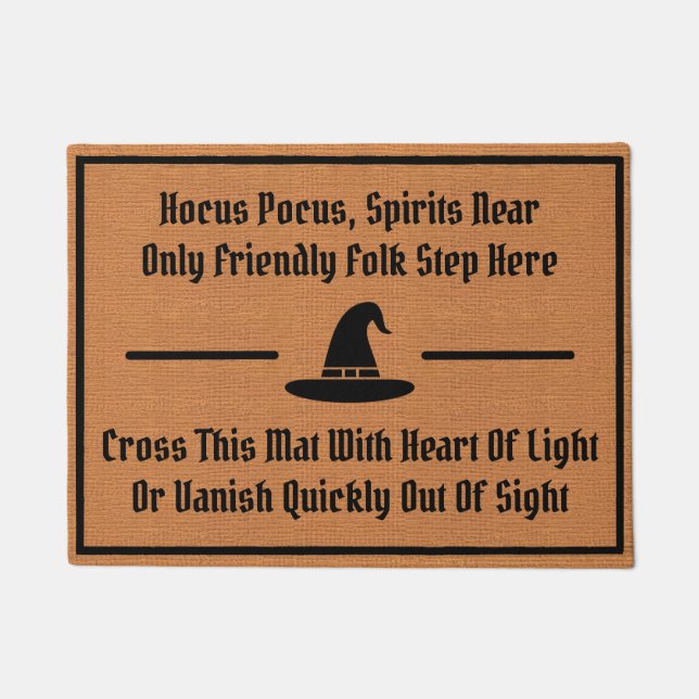 Paillasson Funny Witch Magic Spell Humor Rustic Minimalist (Devant)