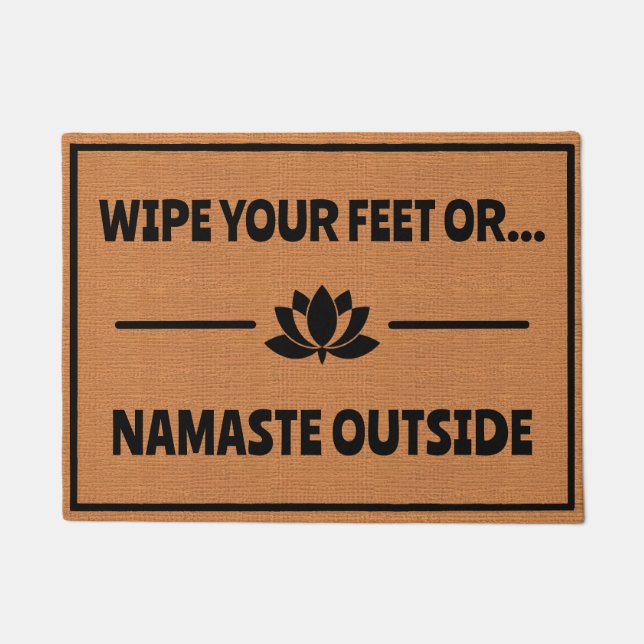 Paillasson Funny Yoga Namaste Zen Humor Rustic Minimalist (Devant)
