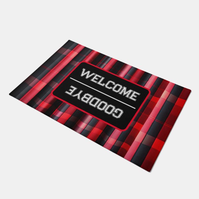 Paillasson Gamme Abstraite Red Black Plaid (Incliné)