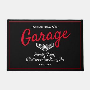 Paillasson Garage N'Importe Quel Nom Drôle Dire Rouge Noir