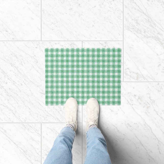 Paillasson Gingham vert menthe  (Intérieur)