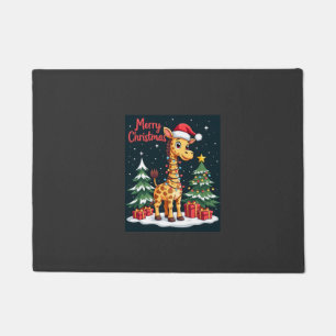 Paillasson Giraffe Joyeux Noël Éclairage de l'Arbre de Noël P