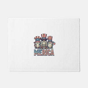 Paillasson Gnome Patriotique Merica Design Vectoriel Vintage_