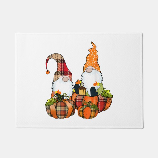 Paillasson Gnomes citrouilles Automne automne mignon Hallowee (Devant)