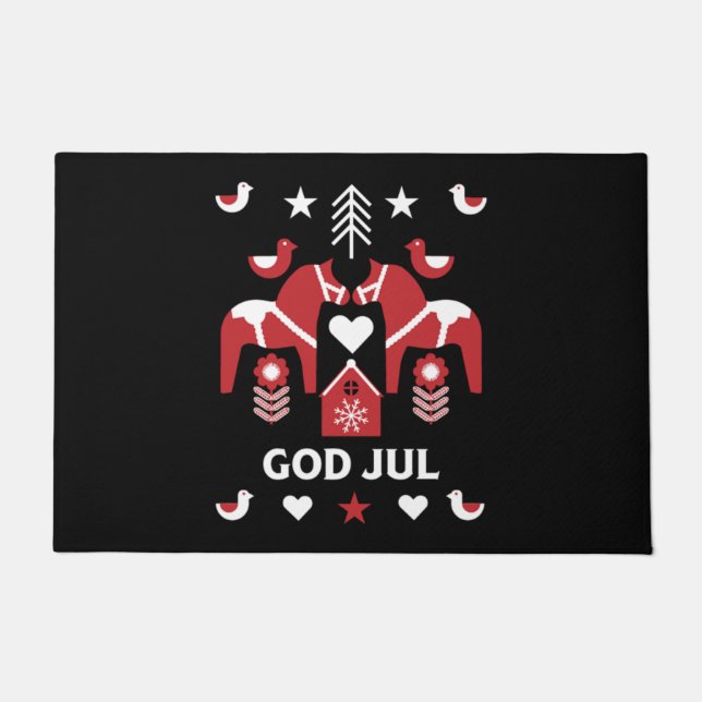 Paillasson God Jul Swedish Folk Art (Devant)