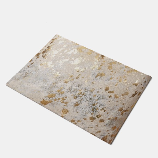 Paillasson Gold Cowhide Print Metallic (Incliné)