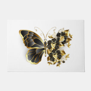 Paillasson Gold flower Butterfly with Black Orchid
