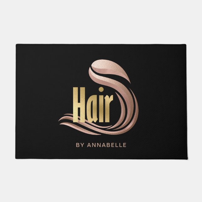 Paillasson Gold, Gold Rose et coiffeur noir (Devant)