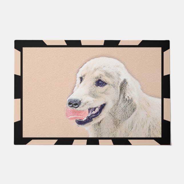 Paillasson Golden Retriever avec le Dog Peg de Tennis Ball (Devant)