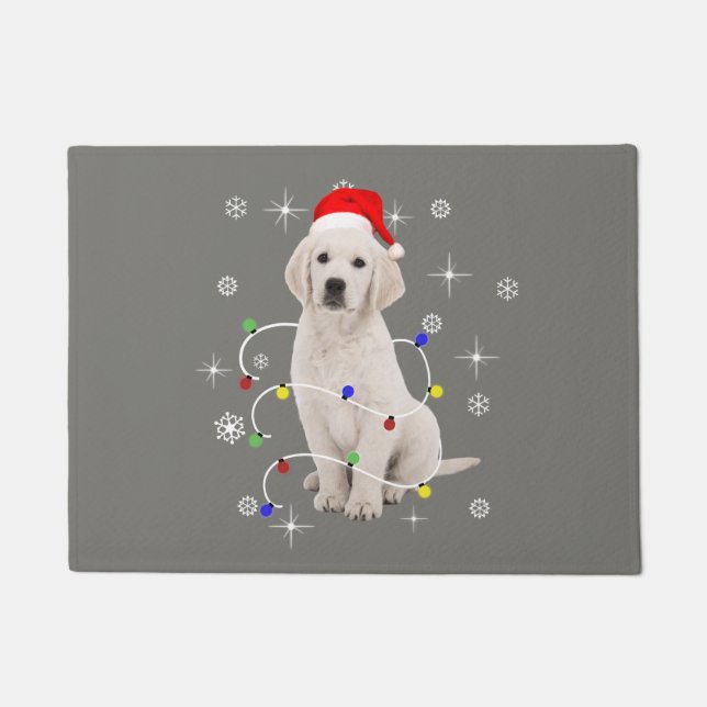 Paillasson Golden Retriever Chien de vacances Noël (Devant)