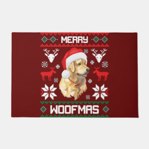 Paillasson Golden Retriever Chien Merry Woofmas Sweat de Noël