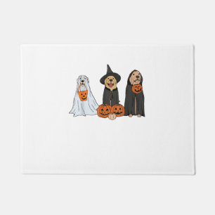 Paillasson Golden Retriever Ghost Halloween Tricoter Ou Treat