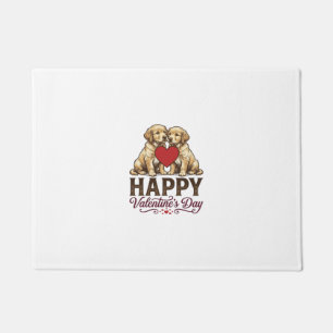 Paillasson Golden Retriever Joyeuse Saint-Valentin