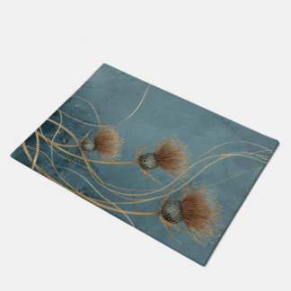 Paillasson Golden Thistle Teal Blue Texture Elegance