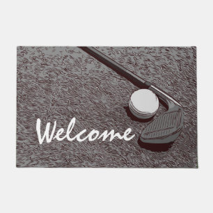 Paillasson Golf bienvenue porte mat golfeur balles de golf et