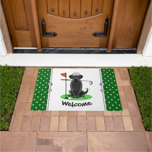 Paillasson Golf Black Labrador Retriever Dog - mignonne