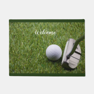 Paillasson Golf Welcome porte natte balle de golf et Putter