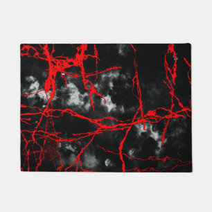 Paillasson Goth nocturne d'horreur - Noir et Blanc, Rouge