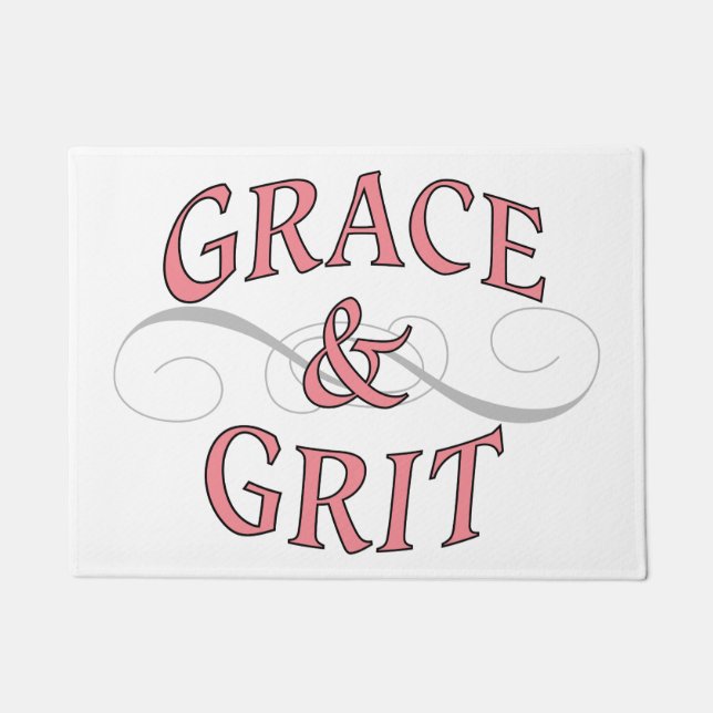 Paillasson Grace & Gris en rose et gris (Devant)