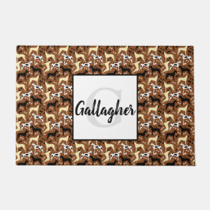 Paillasson Grand Danois Monogramme Nom Porte