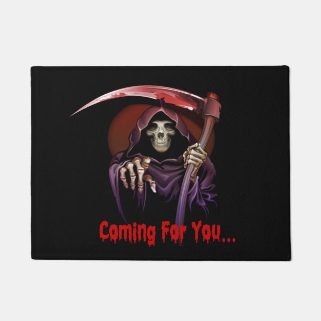 Paillasson Grande Faucheuse Venant Pour Vous Halloween (Devant)