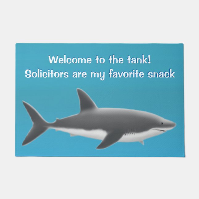 Paillasson Grande natte de requin blanc personnalisable (Devant)