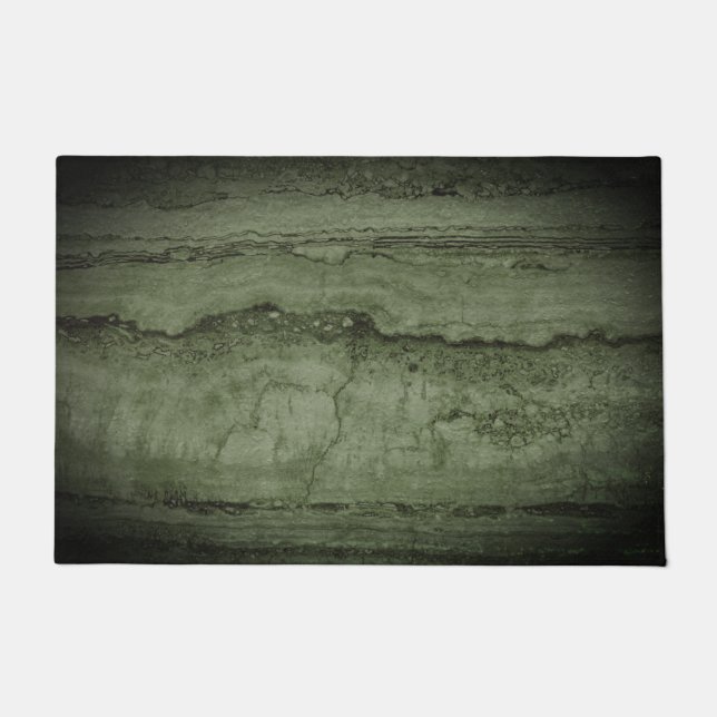 Paillasson Granite abstrait vert | motif en marbre de pierre (Devant)