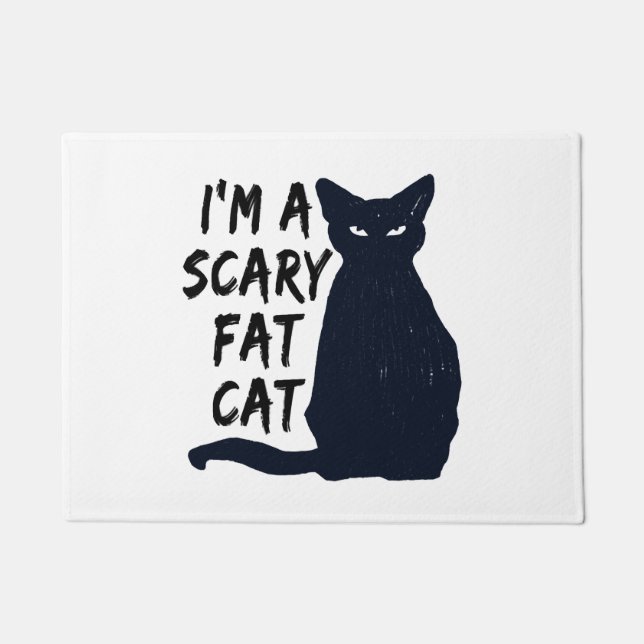 Paillasson Graphique de conception de chat noir d'Halloween e (Devant)