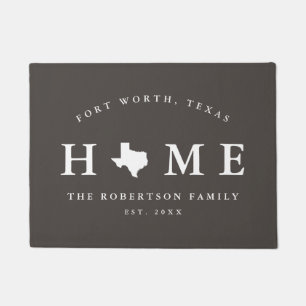 Paillasson Gray and White State of Texas Carte Mat, mat de po