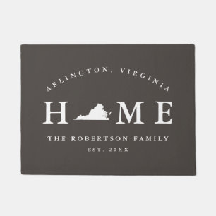 Paillasson Gray and White State of Virginia Map Mat,