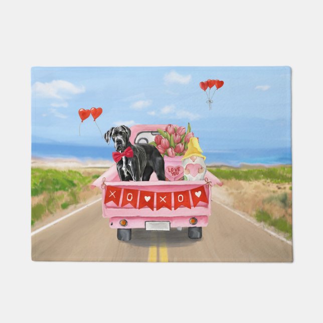 Paillasson Great Dane Chien Valentine's Day Truck (Devant)