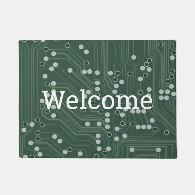Paillasson Green Circuit Board Arrière - plan Motif Art Doorm (Devant)