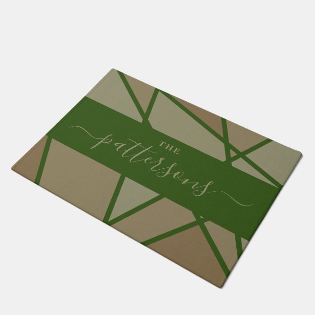 Paillasson Green Stained Glass Imitation Welcome Home Family (Incliné)