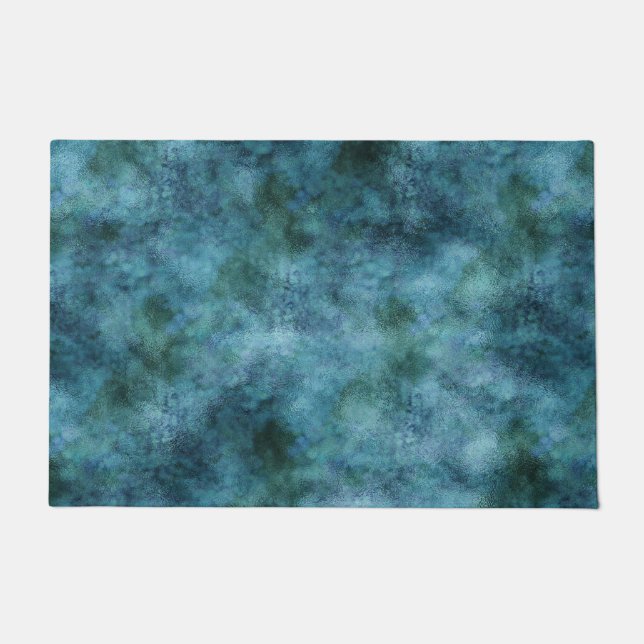 Paillasson Green Turquoise Aqua Blue Earth Ocean Marbre Abstr (Devant)