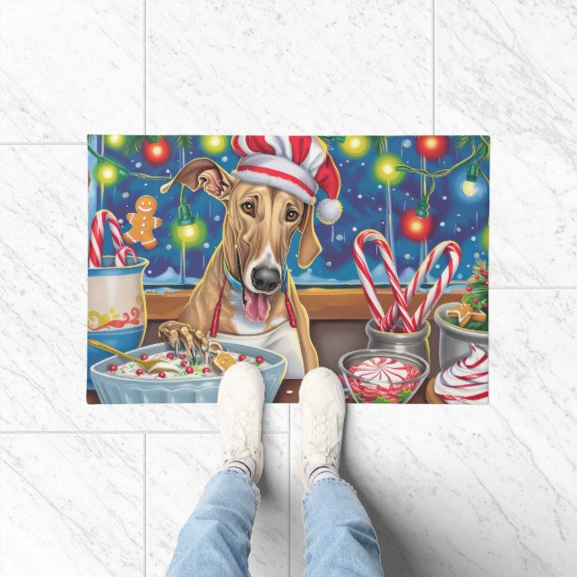 Paillasson Greyhound Gâteau de vacances : Noël festif (Intérieur)