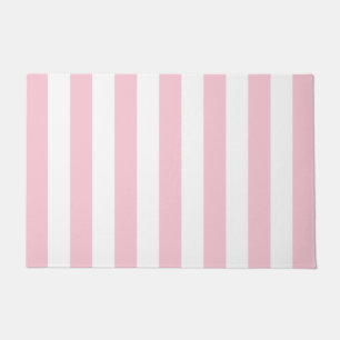 Paillasson Grilles Verticales Bébé Rose Et Blanc Gratté