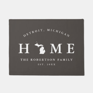 Paillasson Gris et blanc État du Michigan Carte Mat, mat de p